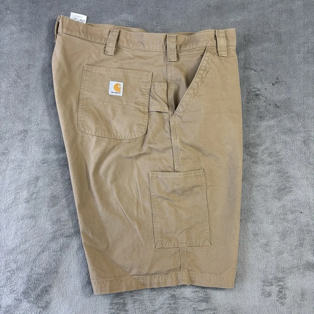 Carhartt Shorts Mens 42 Brown Y2K Canvas Carpenter Cargo Utility Workwear B147‎